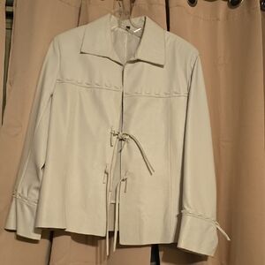 Leather Off White Women's Jacket